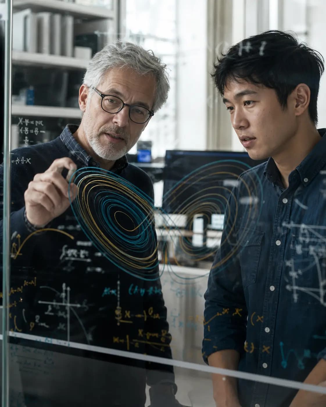 Researchers studying a Lorenz attractor trajectory